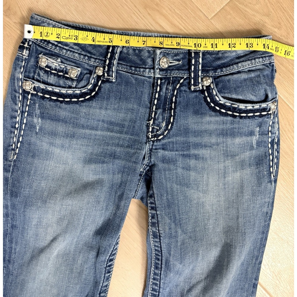 Miss Me Buckle Exclusive Bootcut Jeans Womens 28 x 32 Blue Stretch Missing Stud - Picture 6 of 7